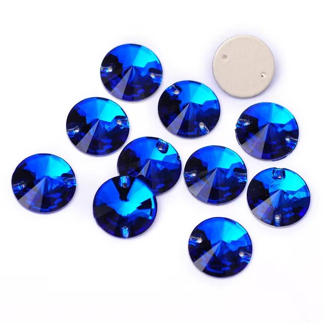 Premium Ultra Glass Capri Blue Rivoli Rhinestones & Flatbacks
