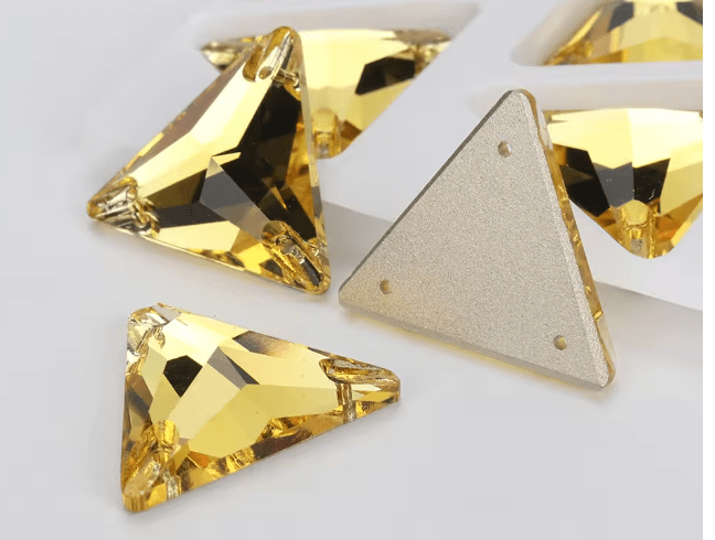 Premium Ultra Glass Citrine Triangles Rhinestones & Flatbacks