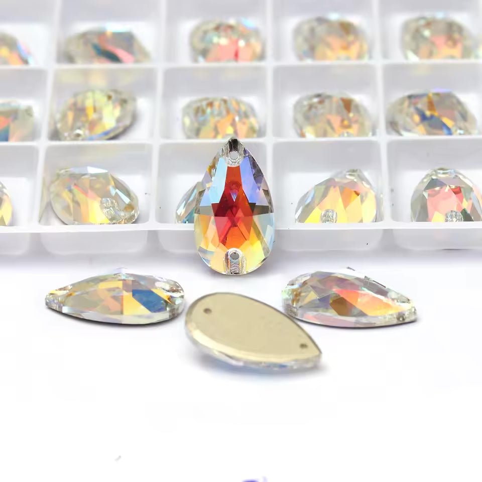 Premium Ultra Glass Cognac Tear Drops Rhinestones & Flatbacks