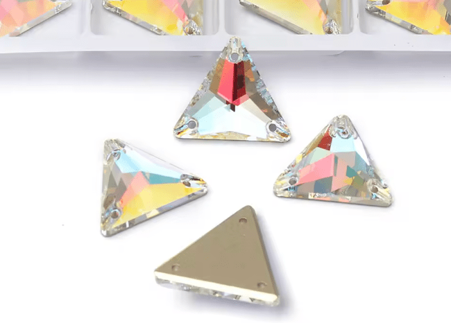 Premium Ultra Glass Cognac Triangles Rhinestones & Flatbacks