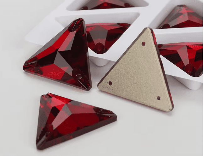 Premium Ultra Glass Dark Siam Triangles Rhinestones & Flatbacks