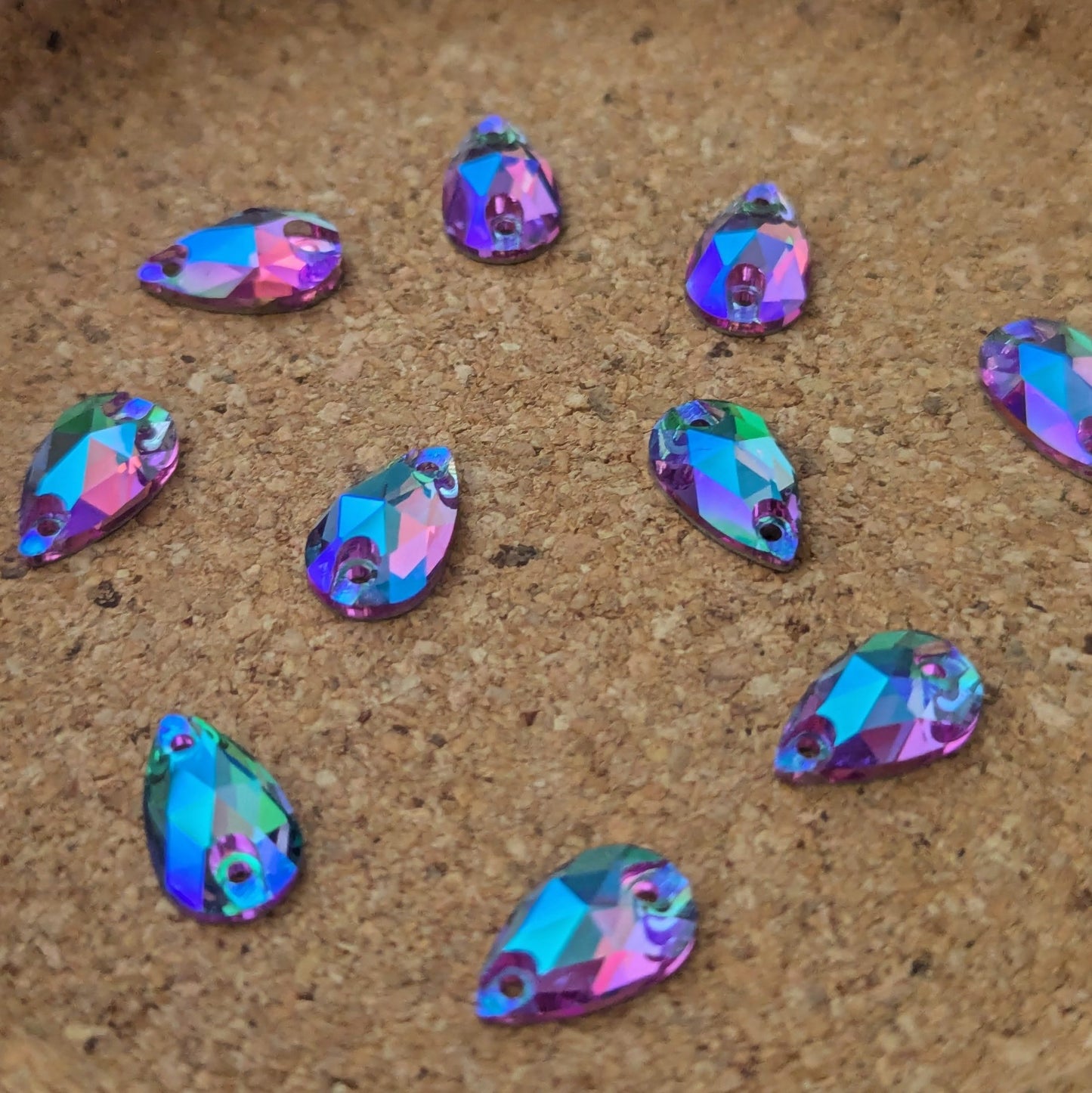 Premium Ultra Glass Emerald AB Tear Drop Rhinestones & Flatbacks