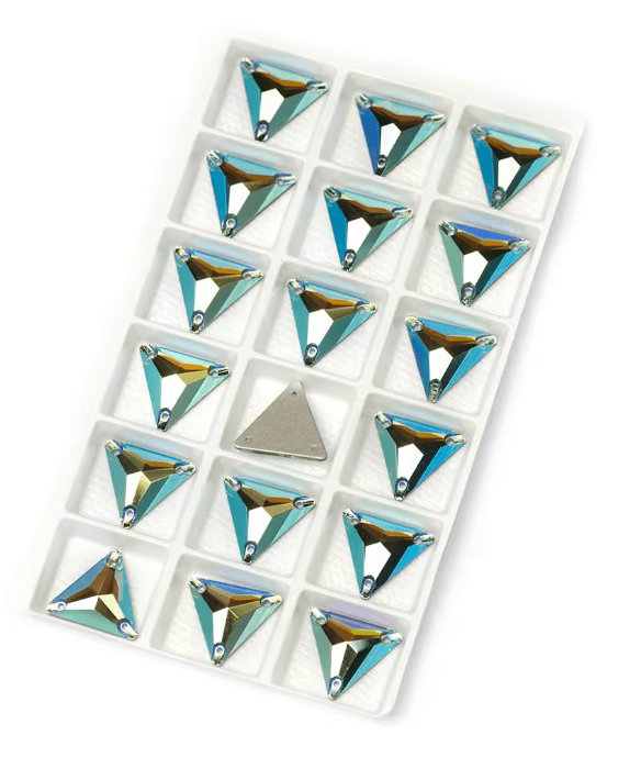 Premium Ultra Glass Emerald AB Triangles Rhinestones & Flatbacks