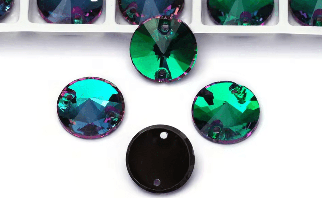 Premium Ultra Glass Emerald Vitrial Rivoli Rhinestones & Flatbacks