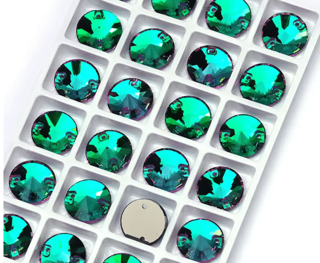 Premium Ultra Glass Emerald Rivoli Rhinestones & Flatbacks
