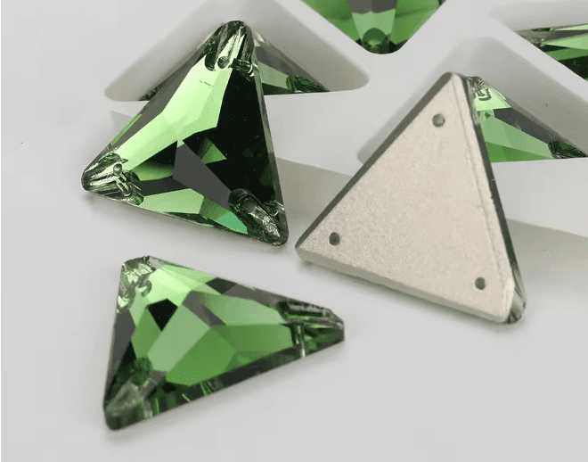 Premium Ultra Glass Fern Triangles Rhinestones & Flatbacks