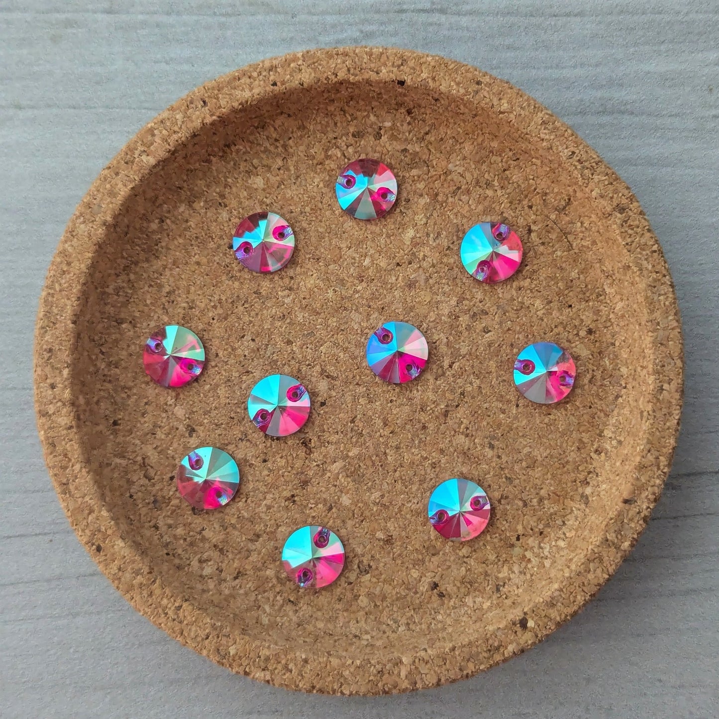 Premium Ultra Glass Fuchsia AB Rivoli Rhinestones & Flatbacks