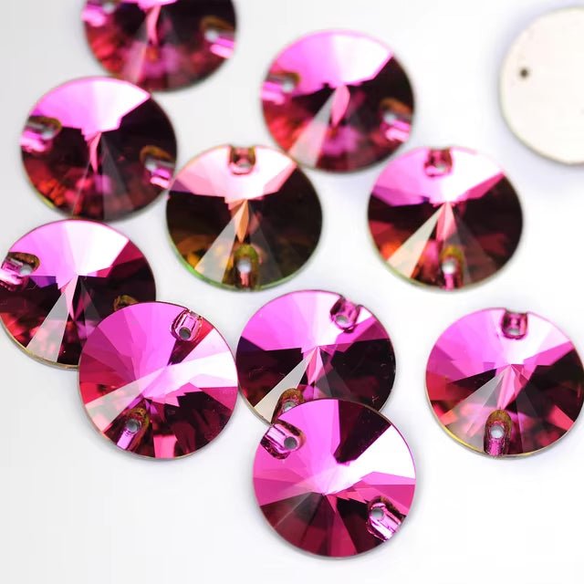 Premium Ultra Glass Fuchsia Rivoli Rhinestones & Flatbacks
