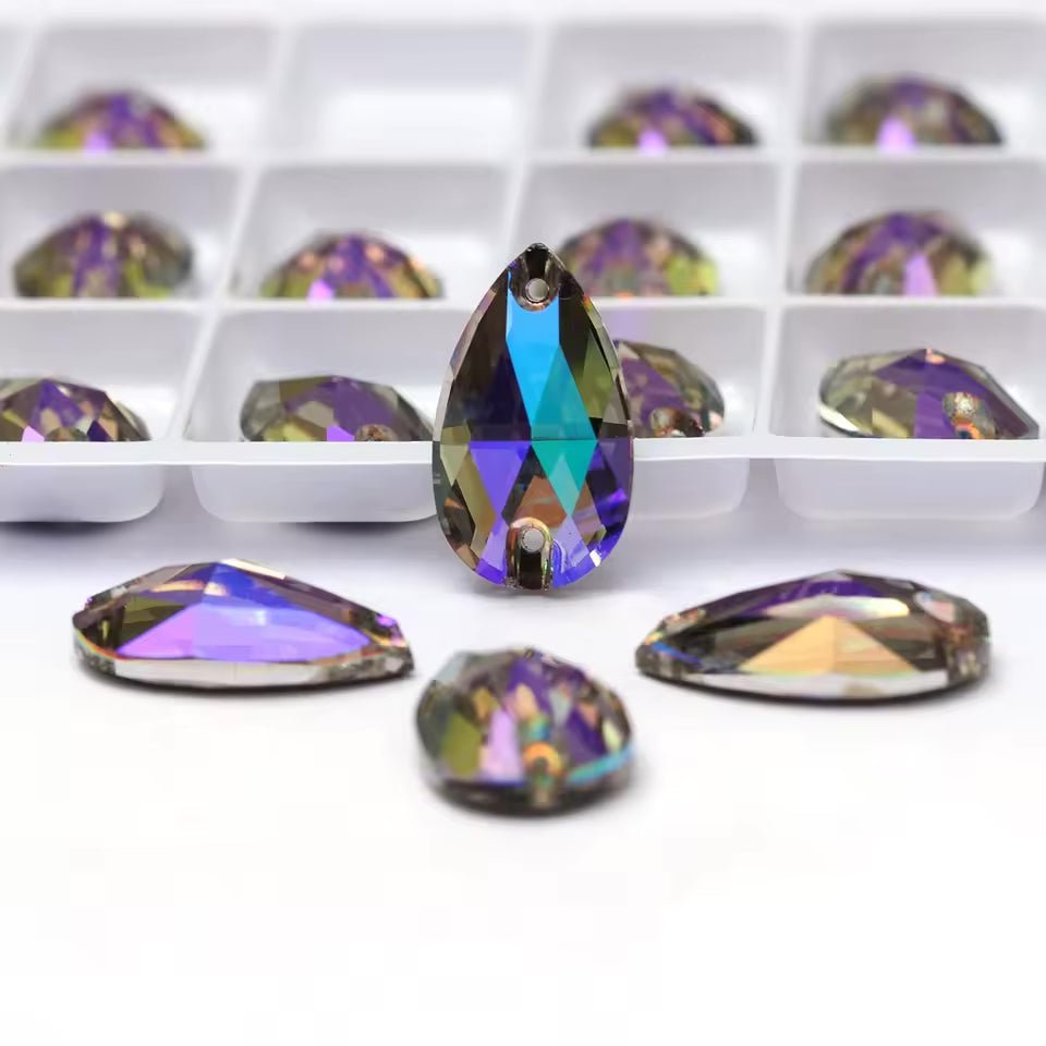 Premium Ultra Glass Ghost Light Teardrop Rhinestones & Flatbacks