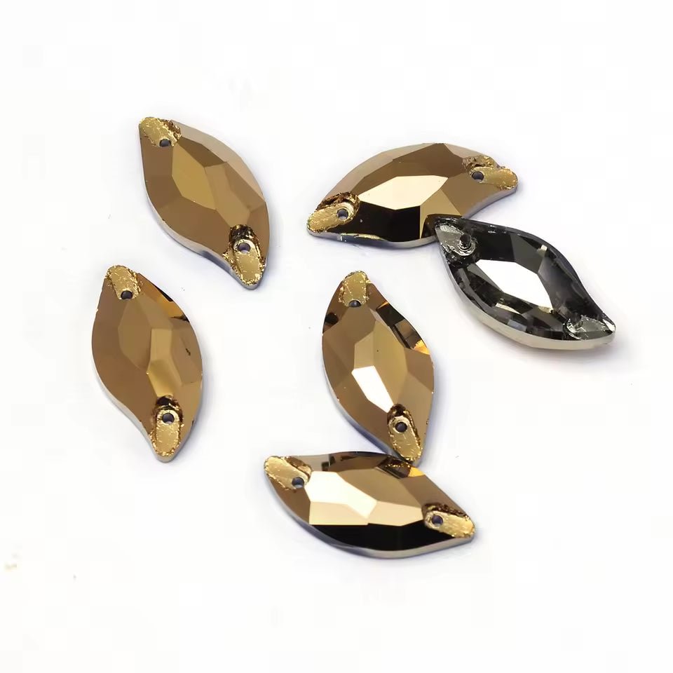 Premium Ultra Glass Gold Leaf Rhinestones & Flatbacks