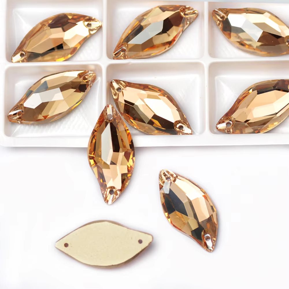 Premium Ultra Glass Golden Shadow Leaf Rhinestones & Flatbacks