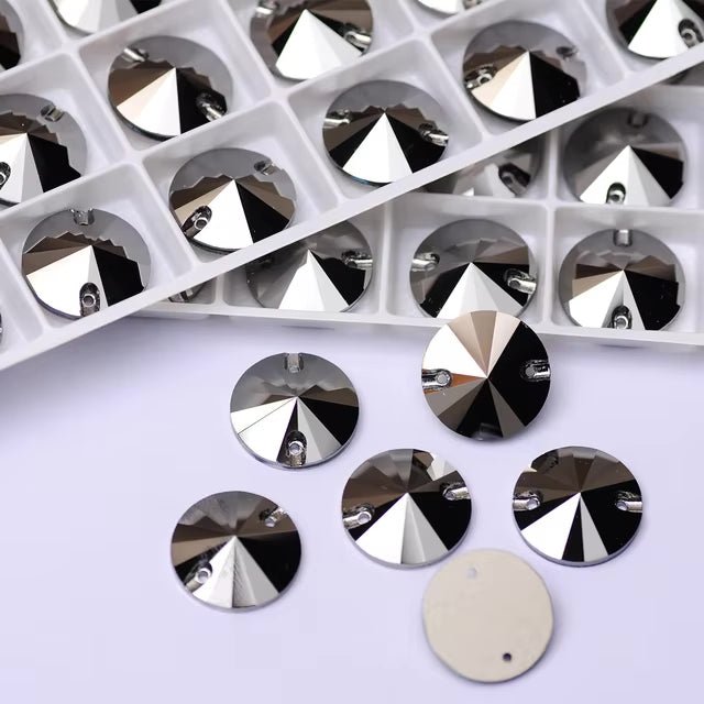 Premium Ultra Glass Jet Hematite Rivoli Rhinestones & Flatbacks