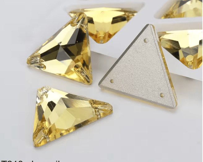 Premium Ultra Glass Jonquil Triangles Rhinestones & Flatbacks