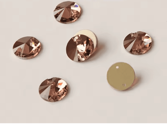 Premium Ultra Glass Light Smoke Topaz Rivoli Rhinestones & Flatbacks