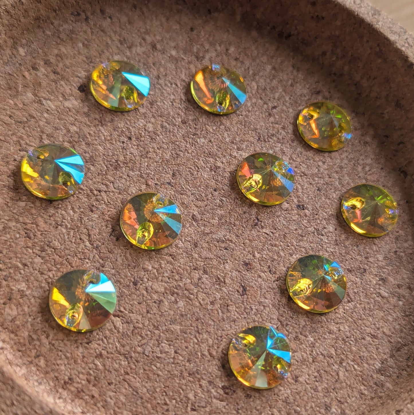 Premium Ultra Glass Light Topaz AB Rivoli Rhinestones & Flatbacks