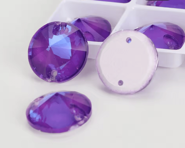 Premium Ultra Glass Mocha Violet Rivoli Rhinestones & Flatbacks