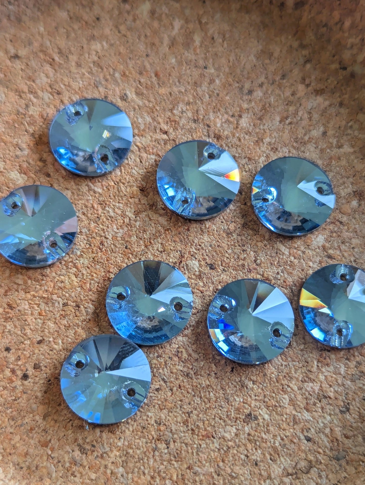 Premium Ultra Glass Light Sapphire Rivoli Rhinestones & Flatbacks