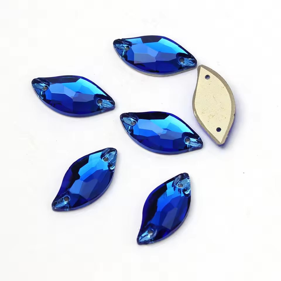 Premium Ultra Glass Sapphire Leaf Rhinestones & Flatbacks