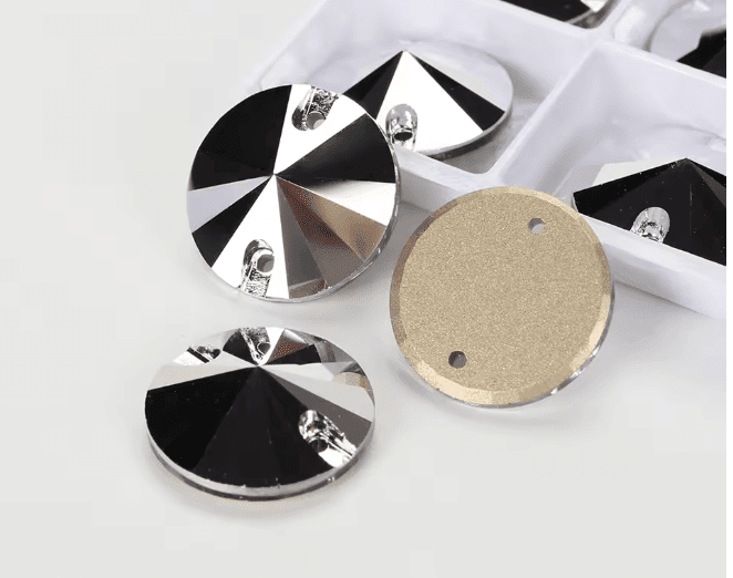 Premium Ultra Glass Silver Rivoli Rhinestones & Flatbacks