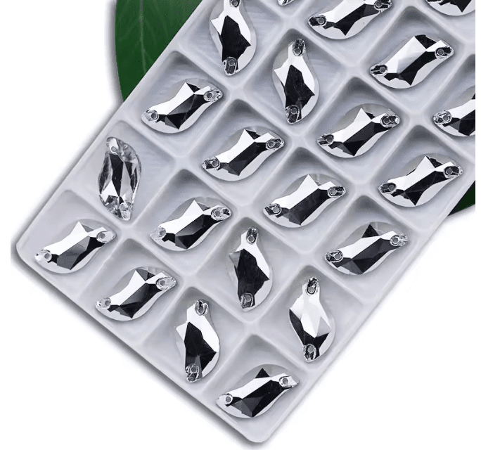 Premium Ultra Glass Silver S Shape Rhinestones & Flatbacks