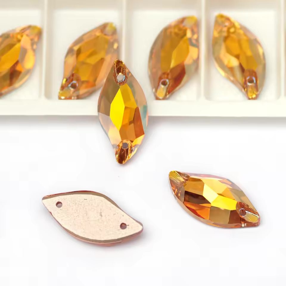 Premium Ultra Glass Sunshine Leaf Rhinestones & Flatbacks