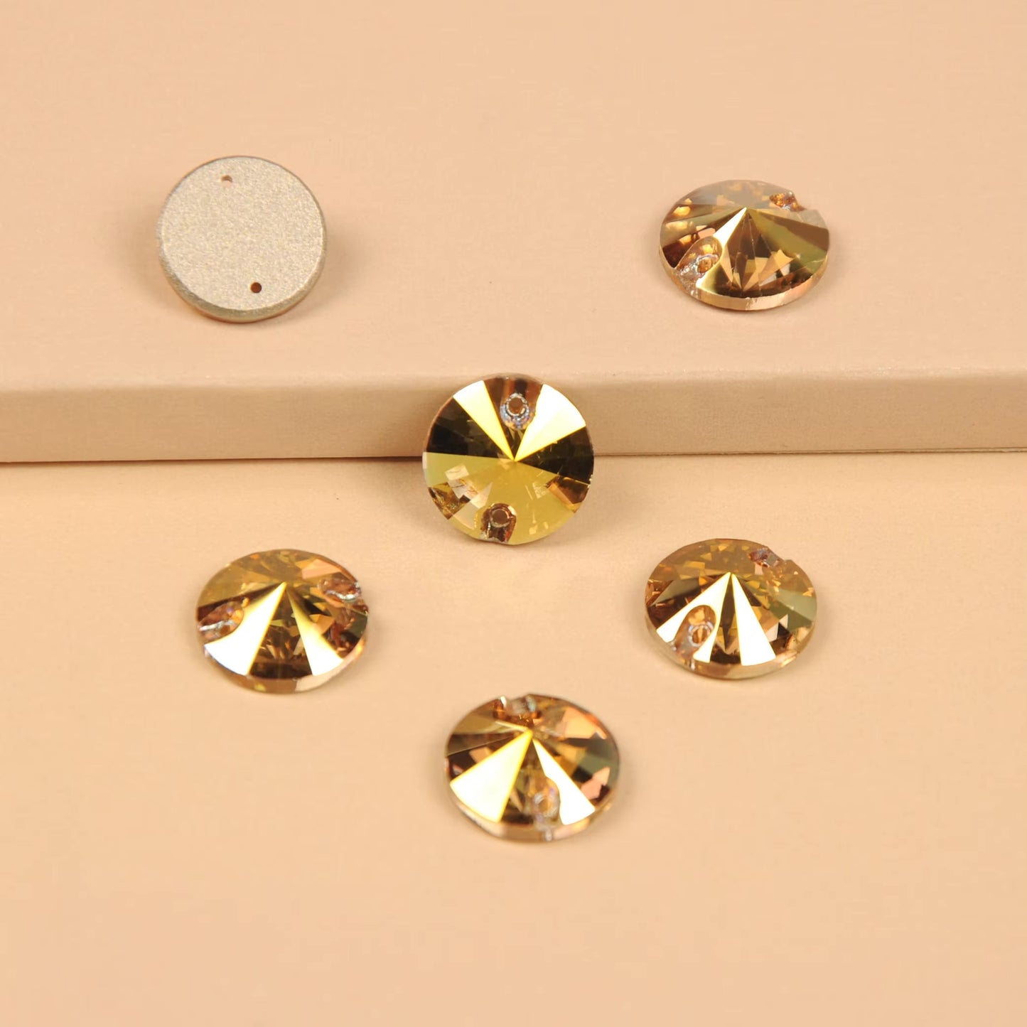 Premium Ultra Glass Sunshine Rivoli Rhinestones & Flatbacks