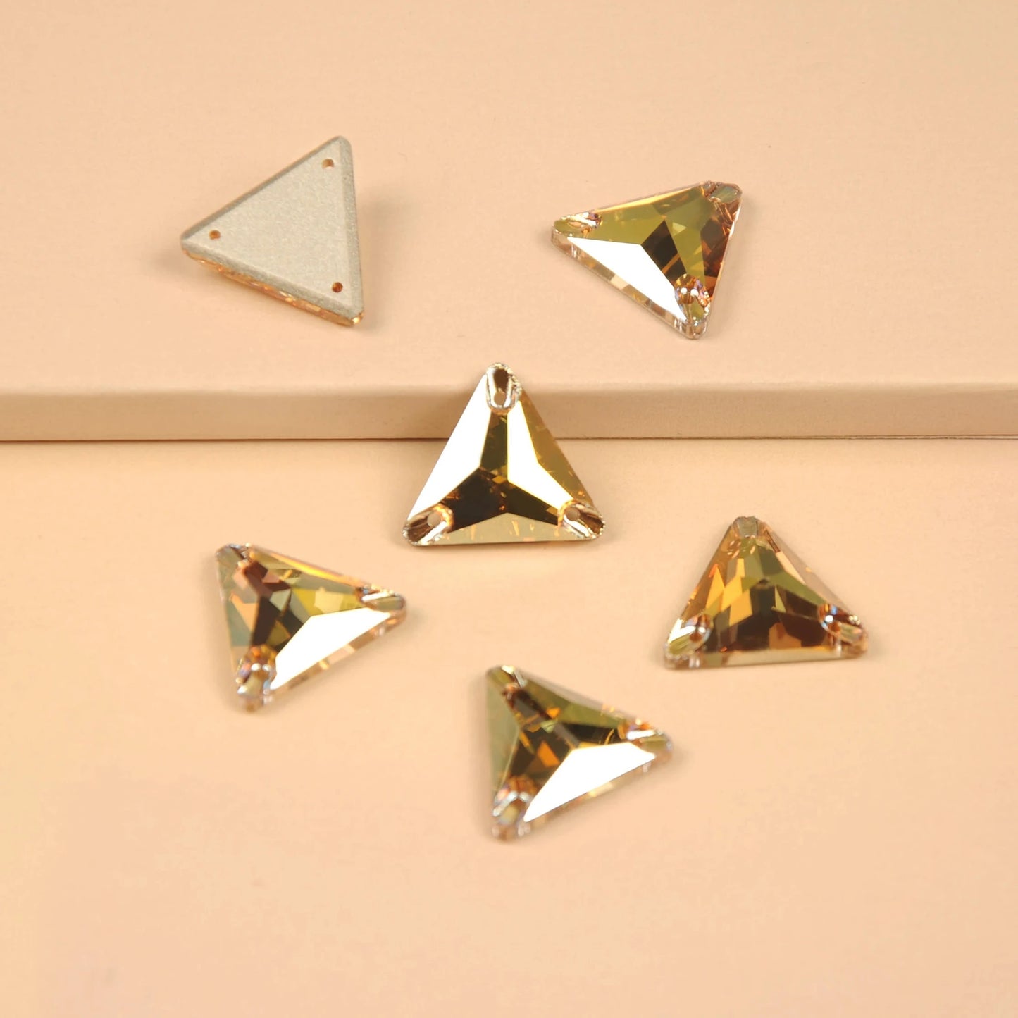 Premium Ultra Glass Sunshine Triangles Rhinestones & Flatbacks