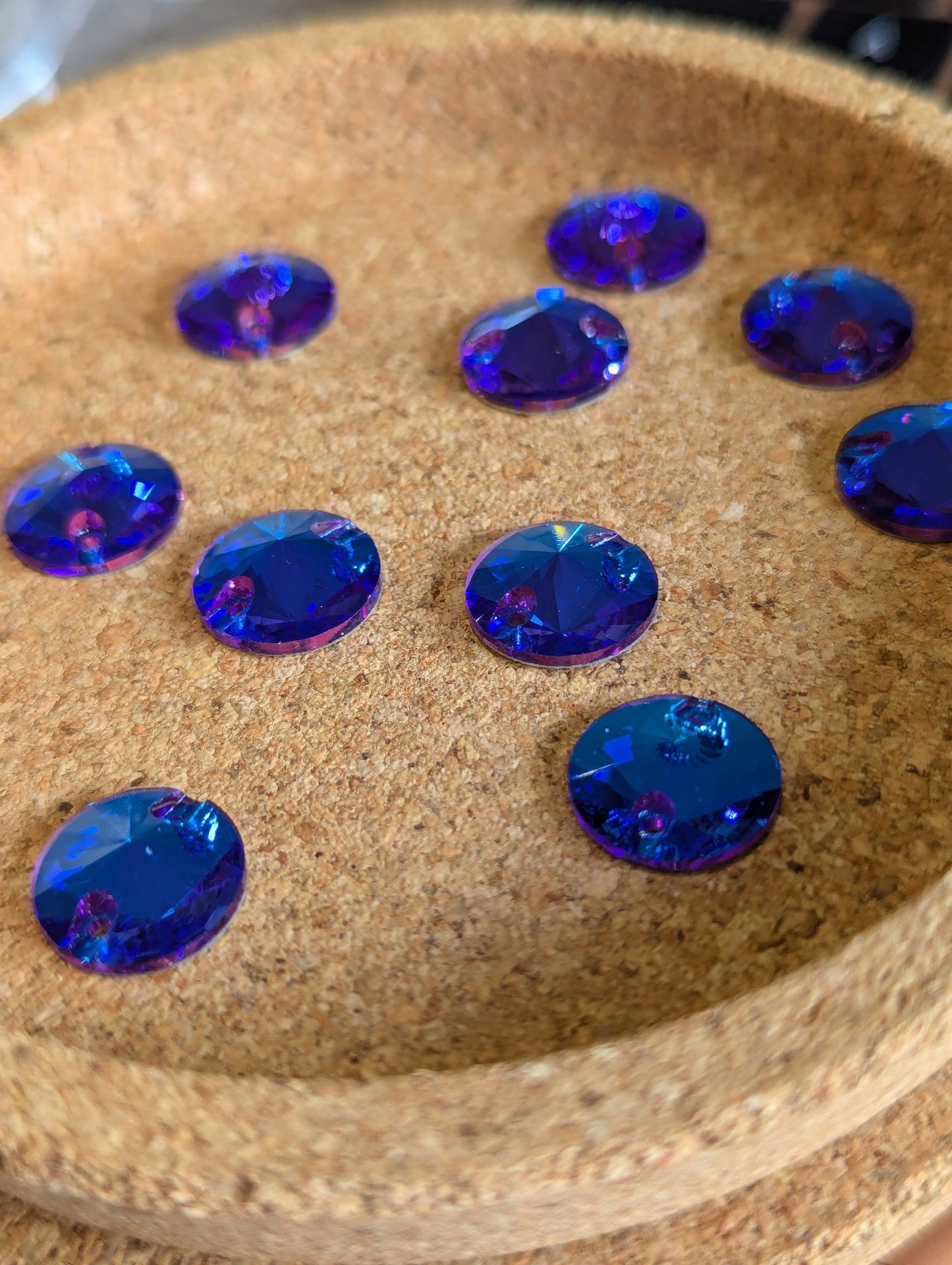 Premium Ultra Glass Tanzanite Rivoli Rhinestones & Flatbacks