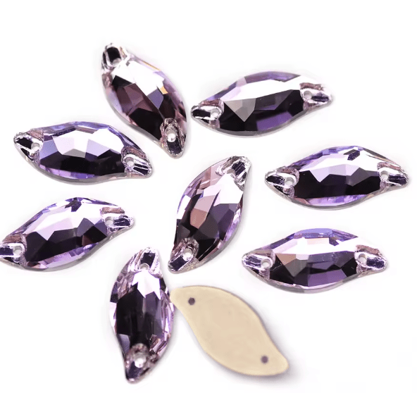 Premium Ultra Glass Violet Leaf Rhinestones & Flatbacks