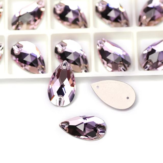 Premium Ultra Glass Violet Teardrop Rhinestones & Flatbacks