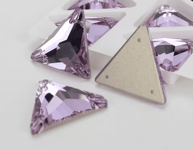Premium Ultra Glass Violet Triangles Rhinestones & Flatbacks