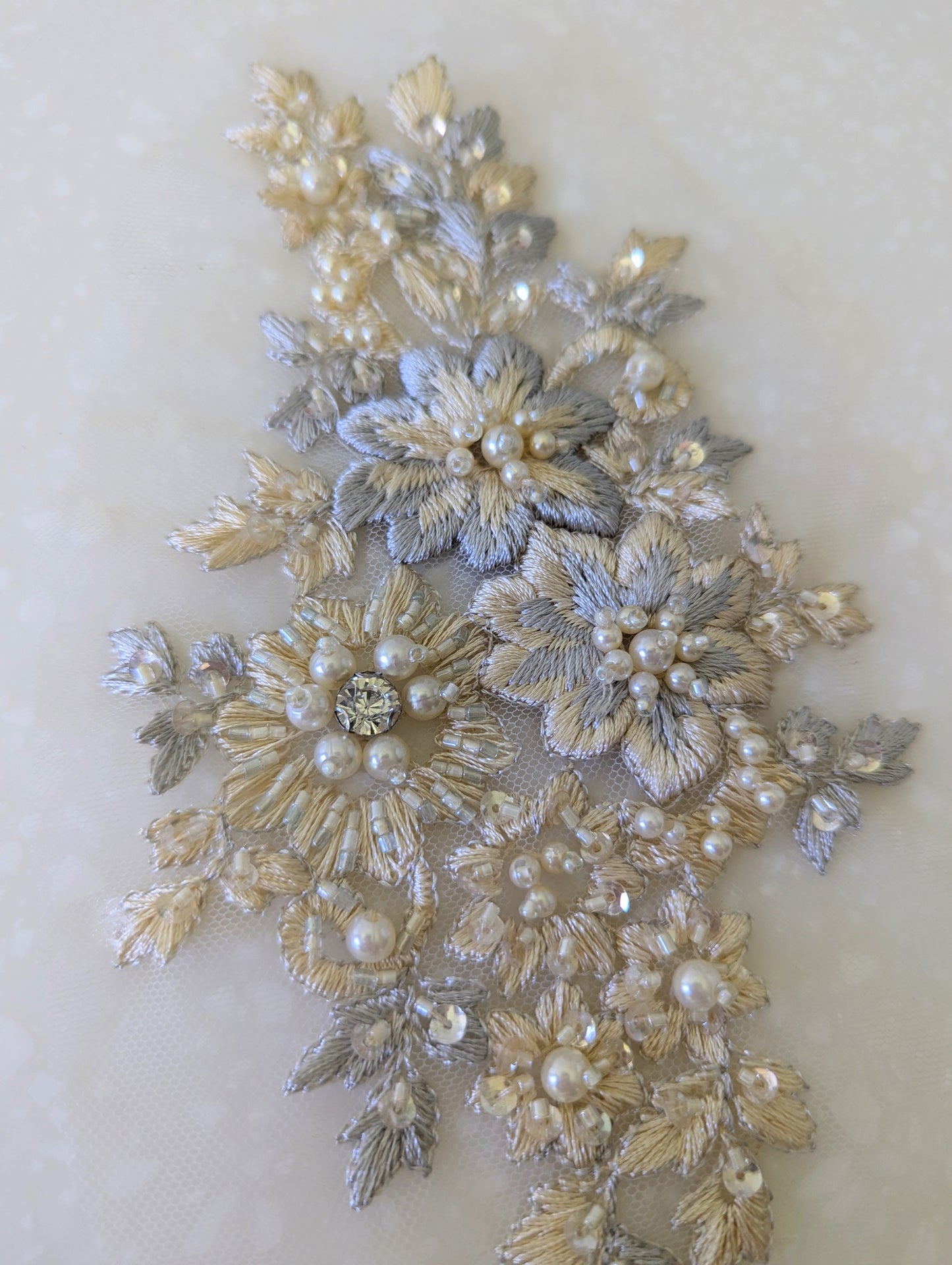 Viola Beaded Lace Appliqué