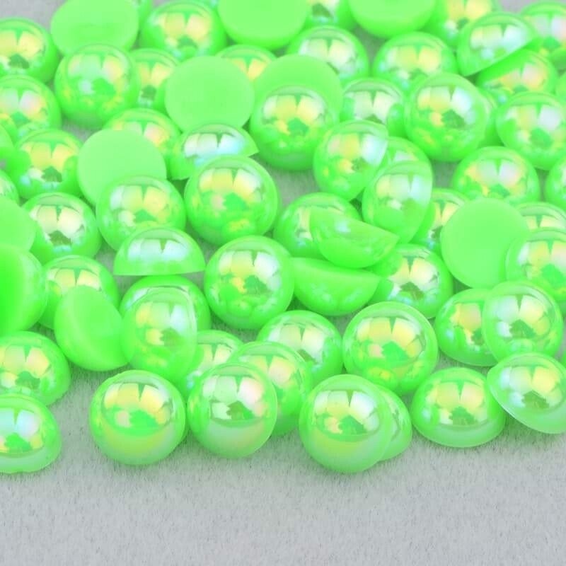 AB Apple Green Flatback Pearls Rhinestones & Flatbacks