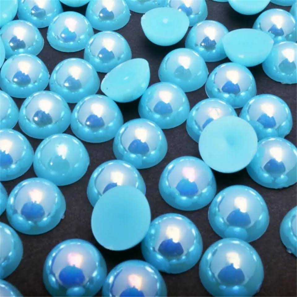 AB Aqua Flatback Pearls Rhinestones & Flatbacks