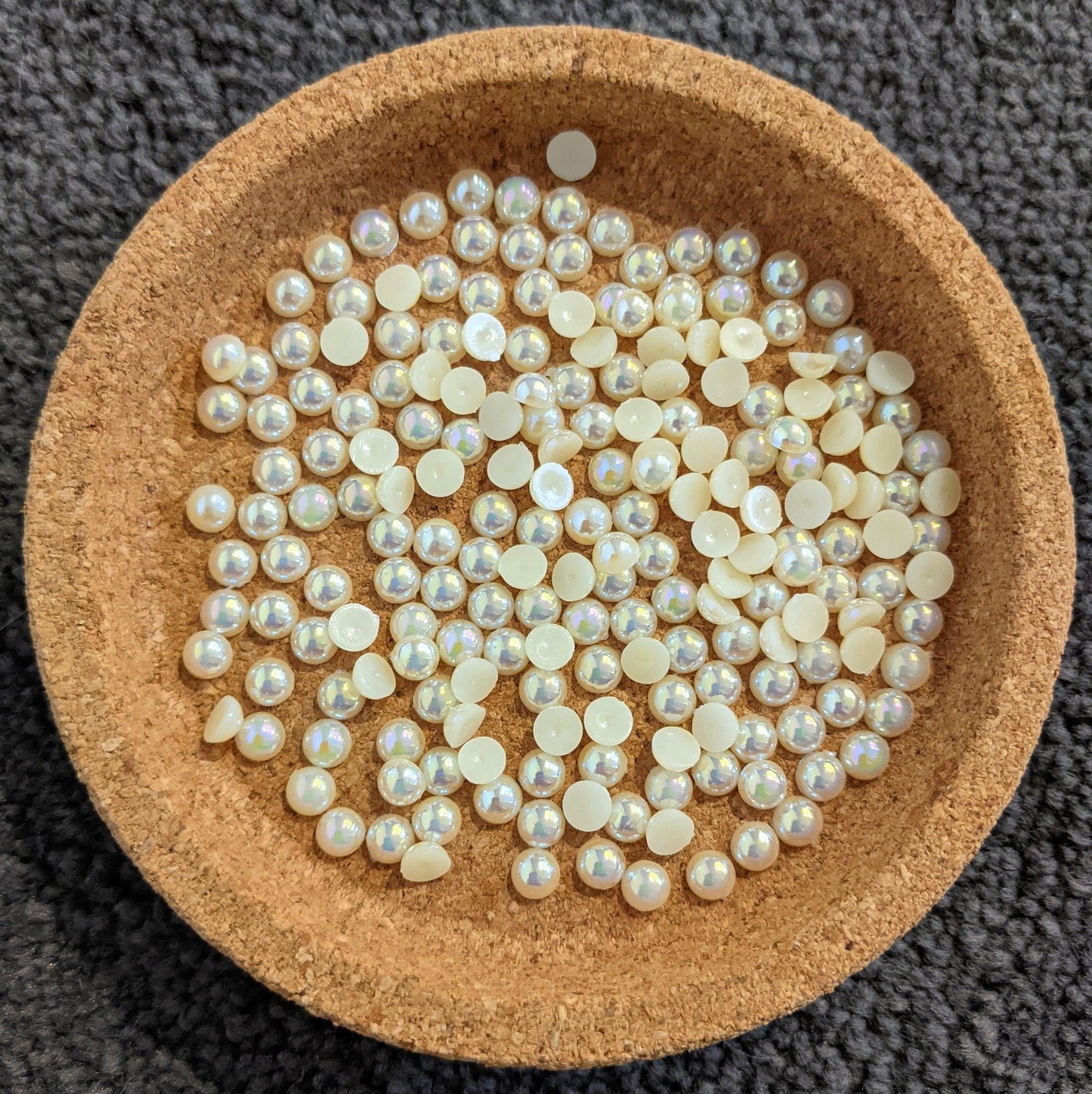 Dark Cream AB Flatback Pearls Rhinestones & Flatbacks