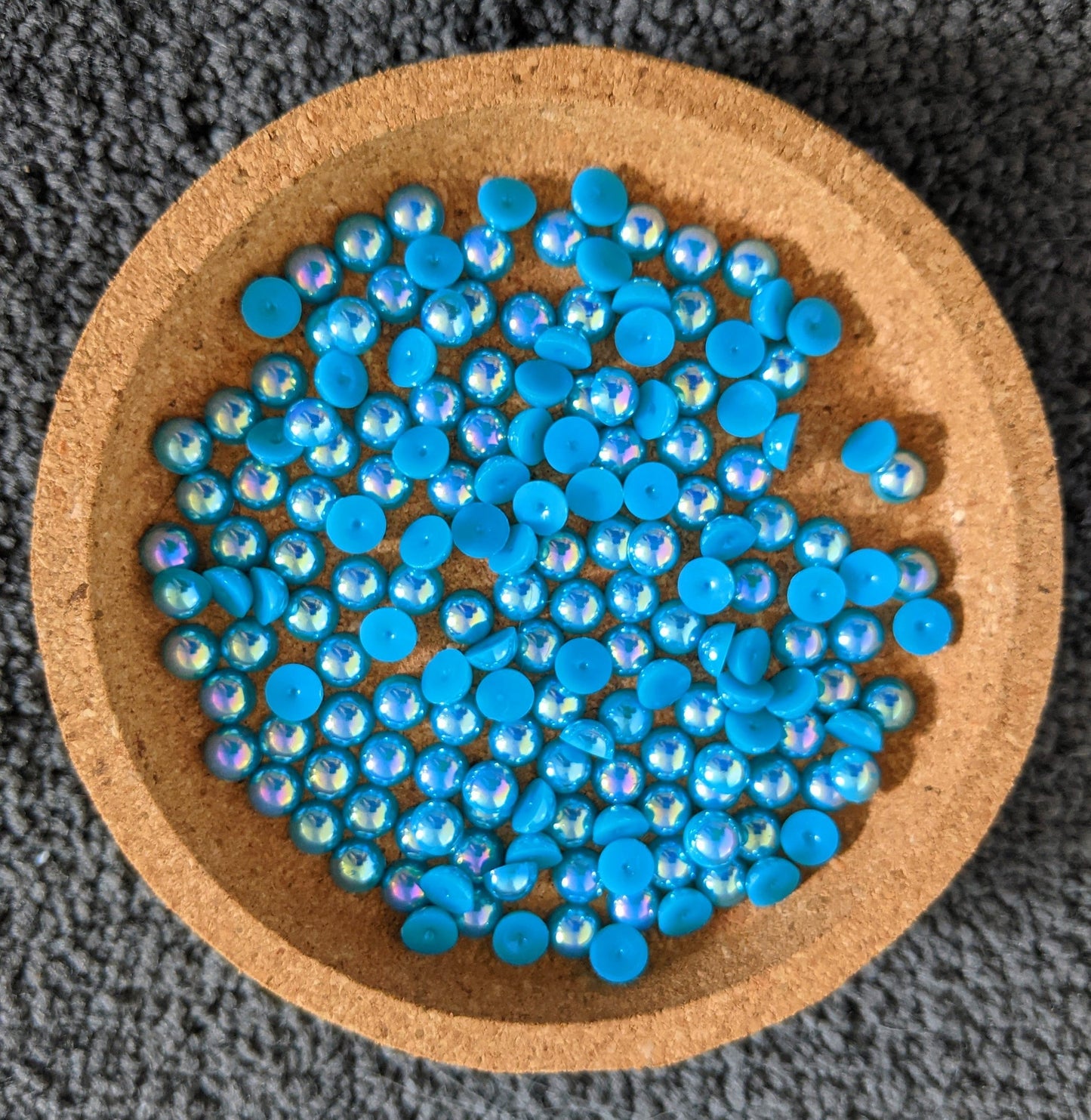 AB Steel Blue Flatback Pearls Rhinestones & Flatbacks