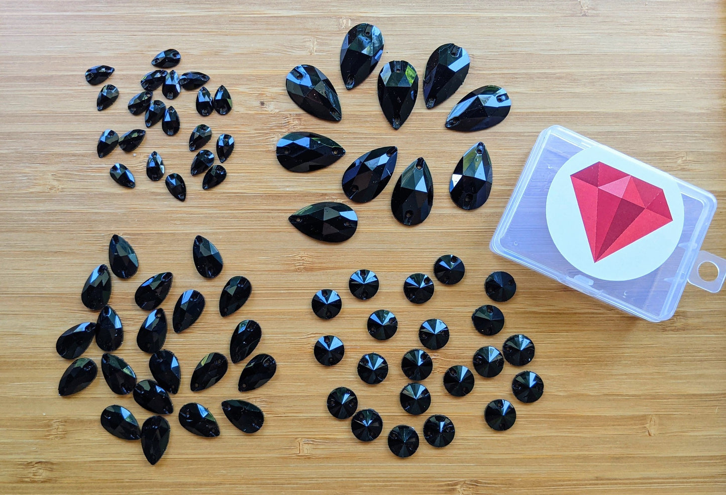 Black Resin Mini Dazzle Pack Rhinestones & Flatbacks