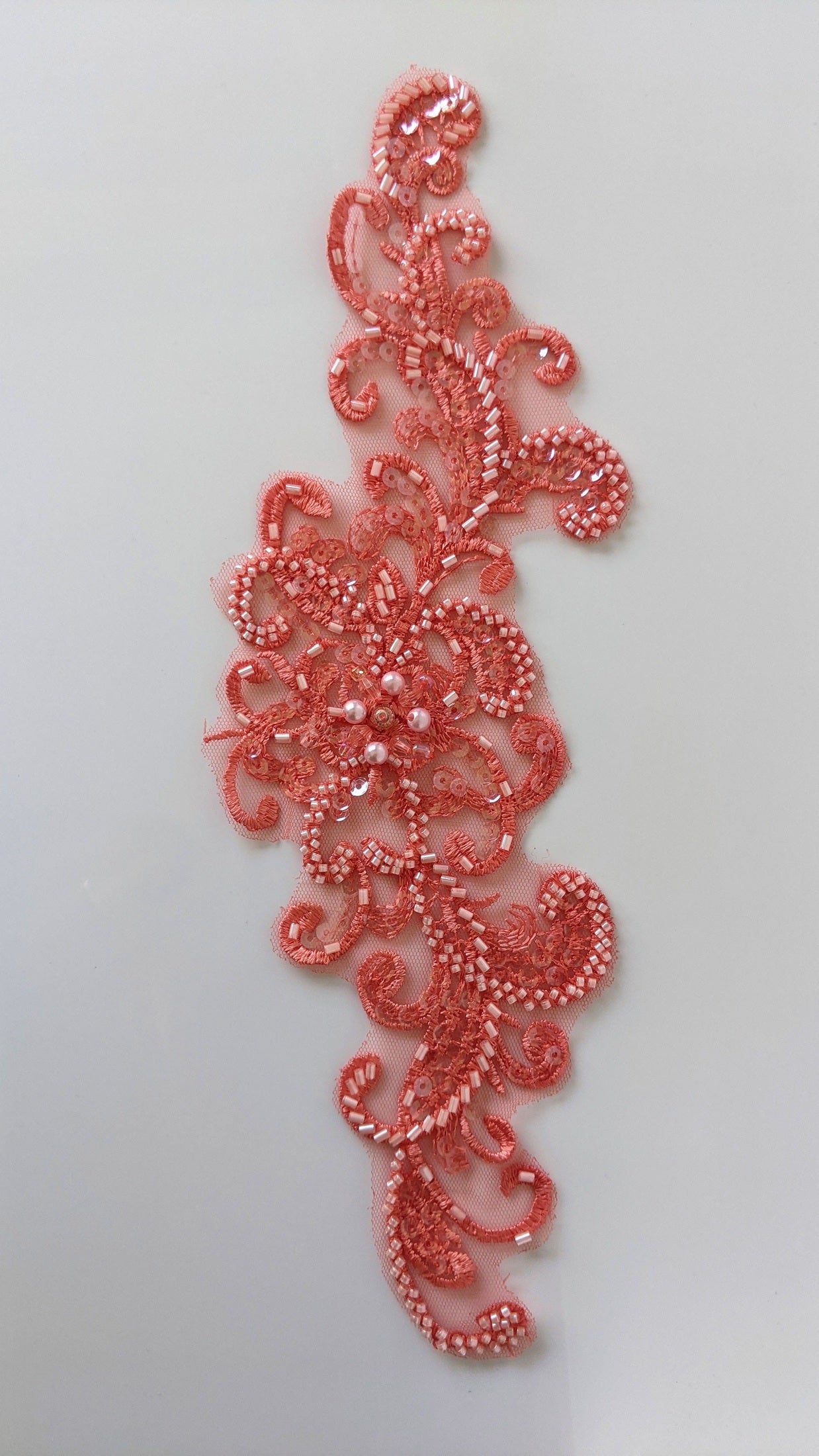 Dahlia Beaded Lace Appliqué