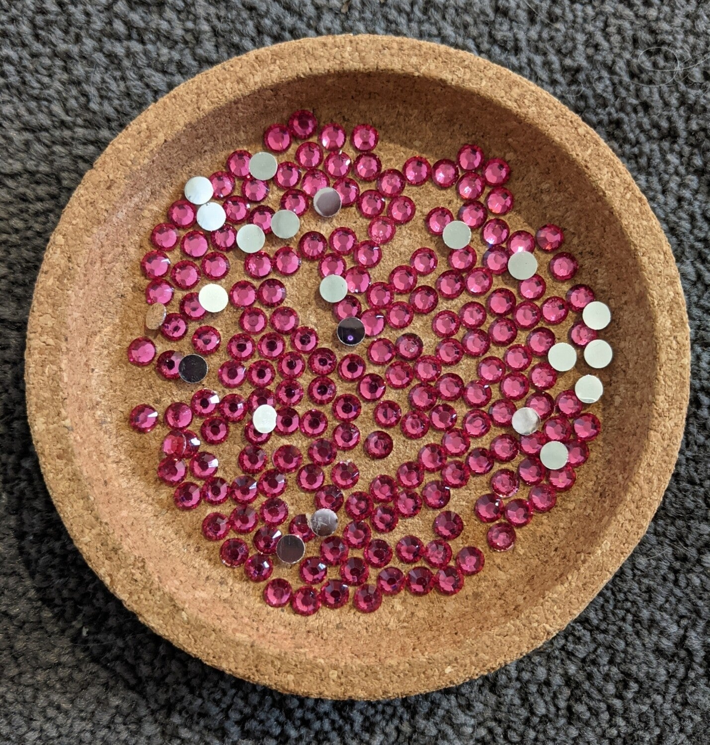 Dark Rose Resin Rhinestones & Flatbacks