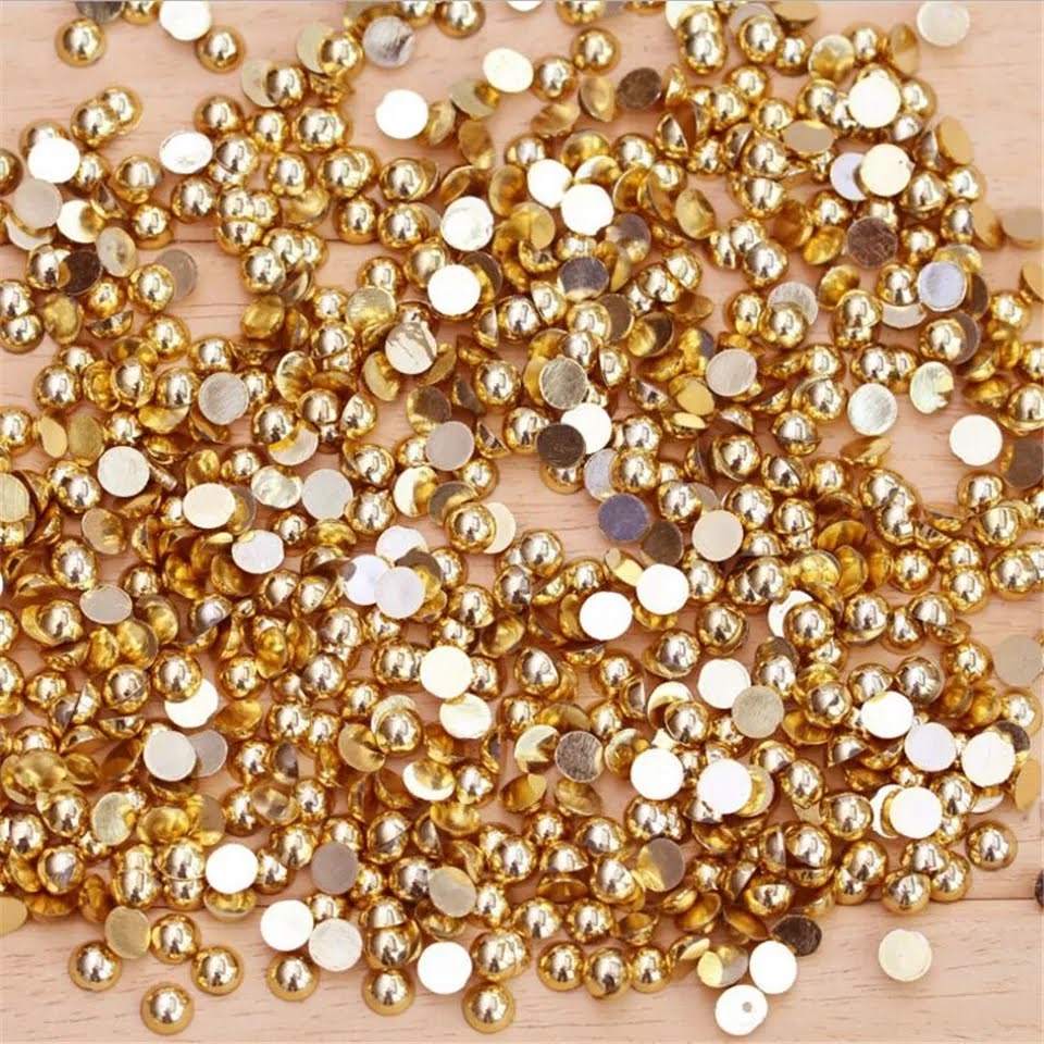 Gold Flatback Pearls Rhinestones & Flatbacks