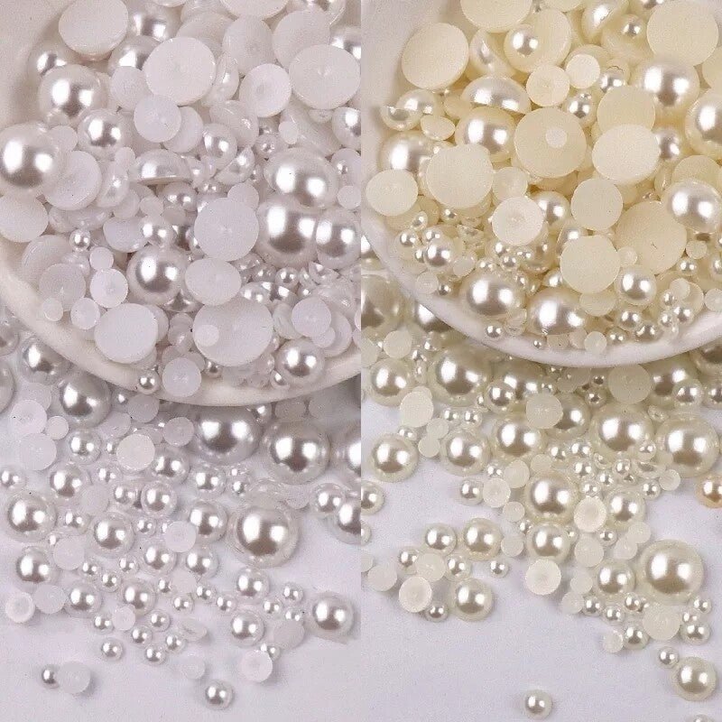 Bridal Ivory Flatback Pearls Rhinestones & Flatbacks