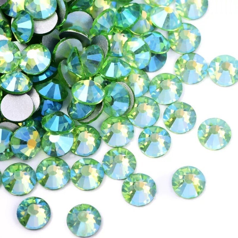 Light Peridot AB Rhinestones & Flatbacks