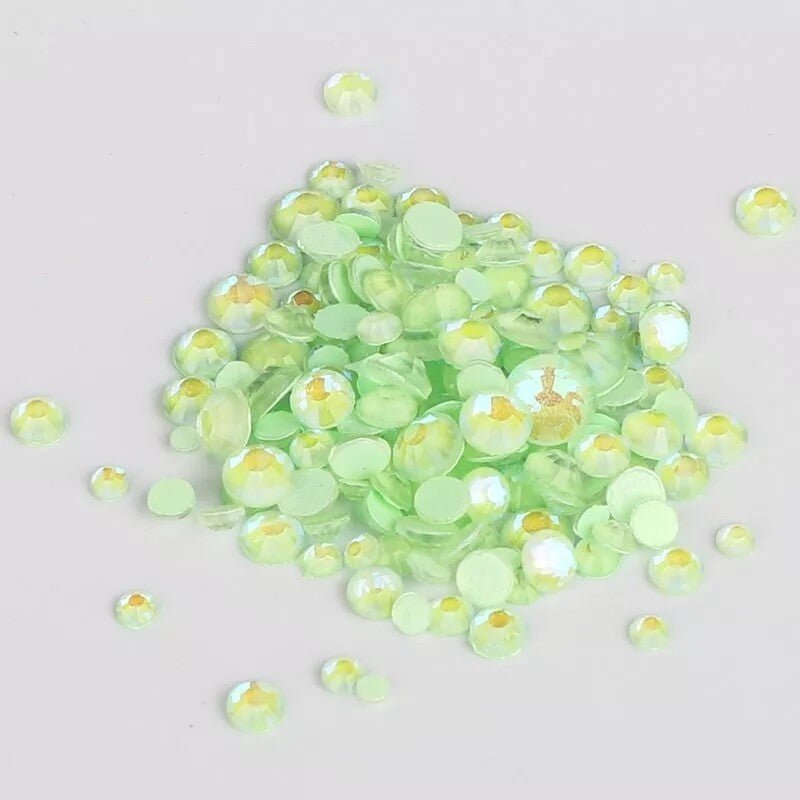 Light Green Mocha Rhinestones & Flatbacks