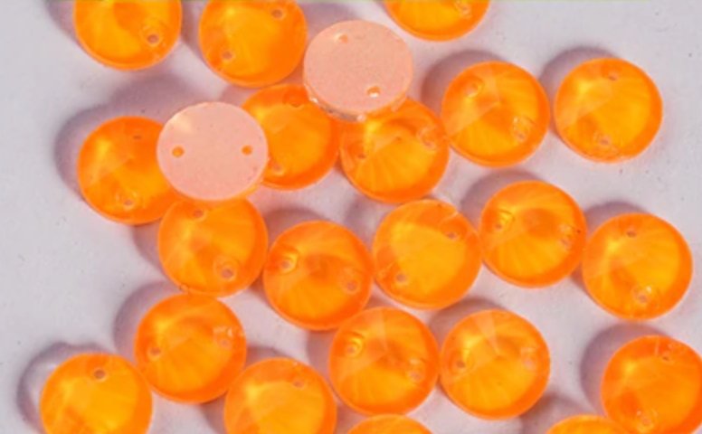 Neon Orange Rivoli - Glass Rhinestones & Flatbacks
