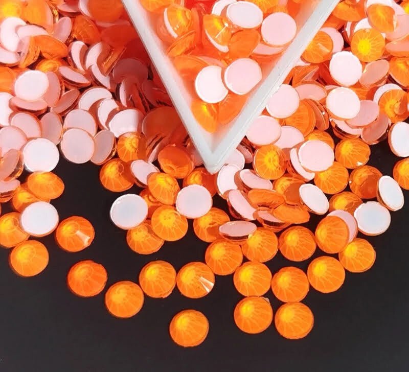 Orange Neon Rhinestones & Flatbacks