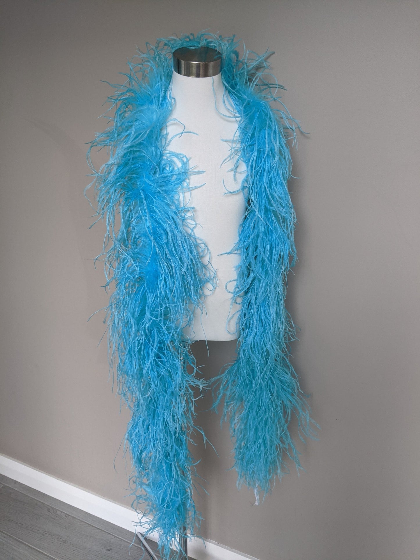 Ostrich Feather Boa 6ply - Aqua Feathers