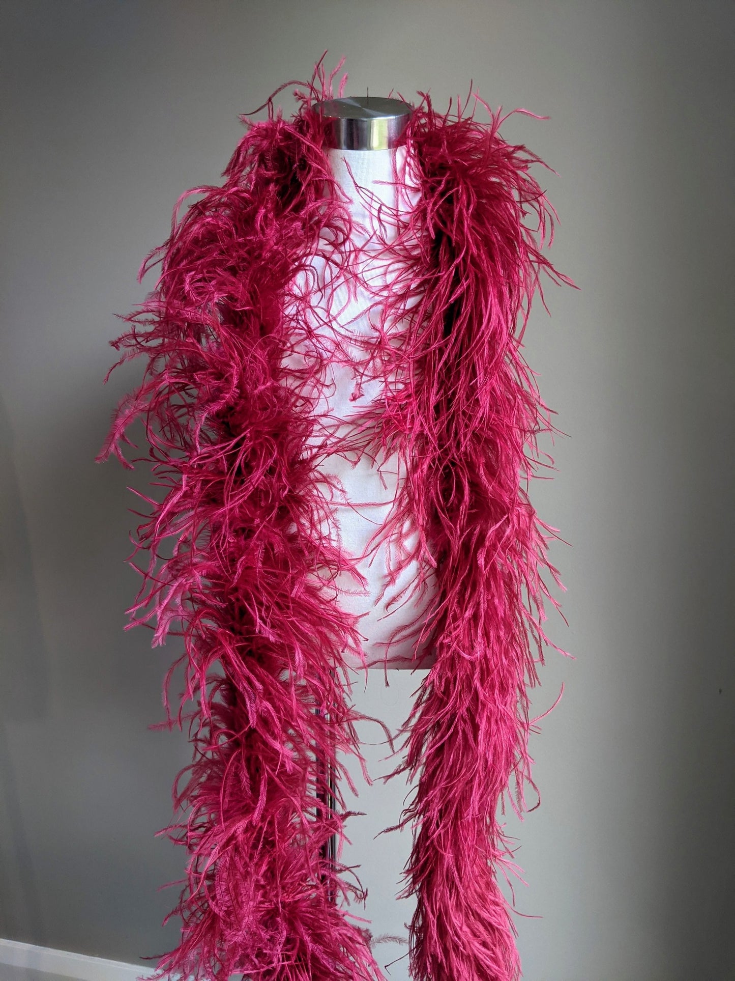 Ostrich Feather Boa 6ply - Burgundy Feathers
