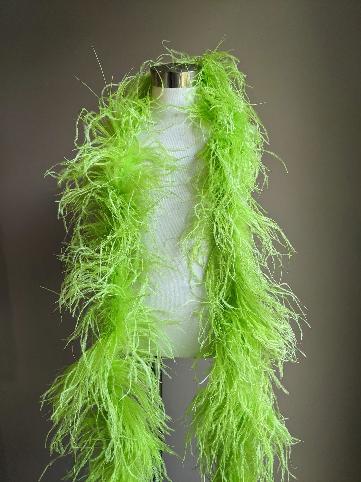 Ostrich Feather Boa 6ply - Light Green Feathers