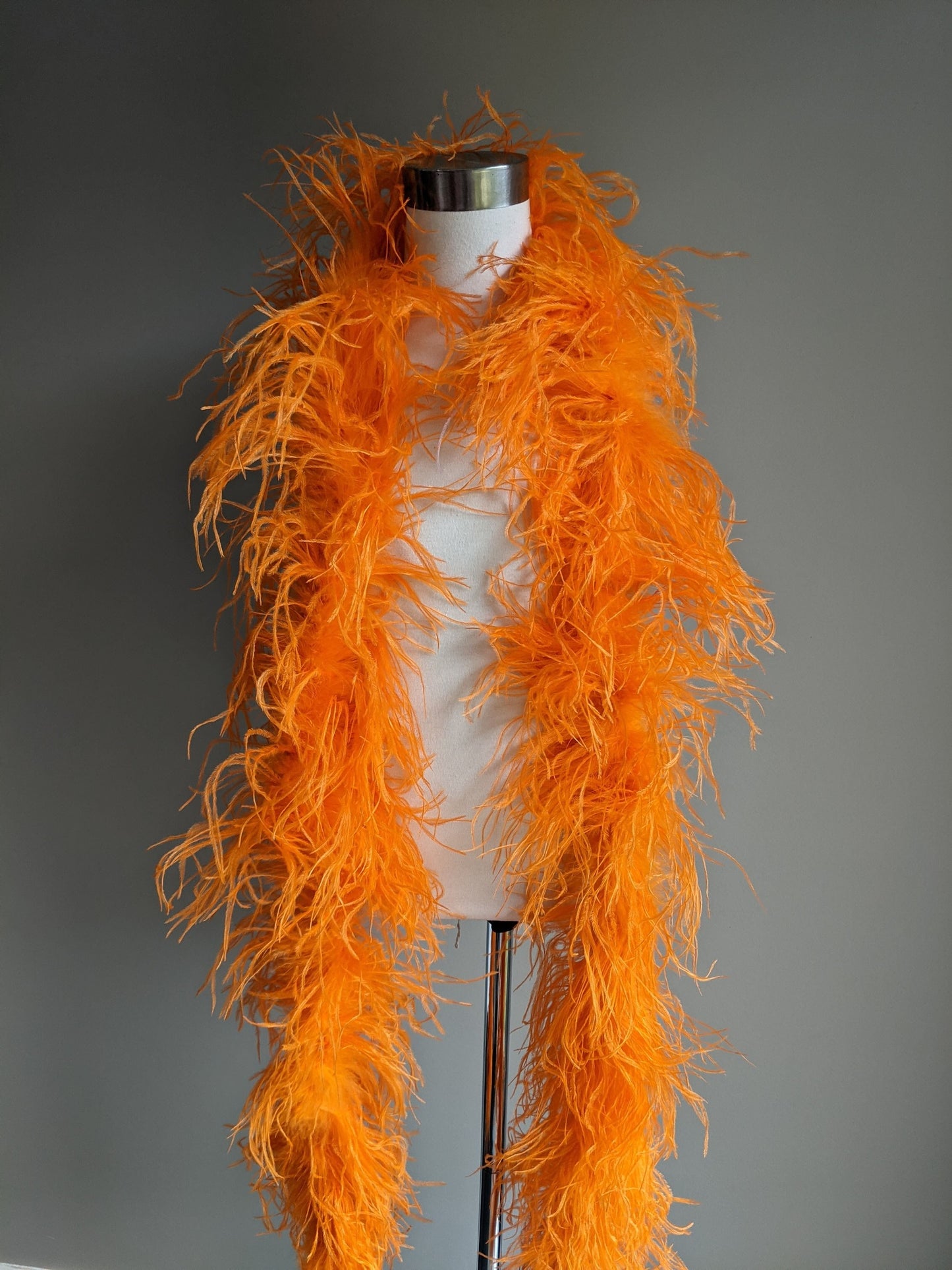 Ostrich Feather Boa 6ply - Orange Feathers