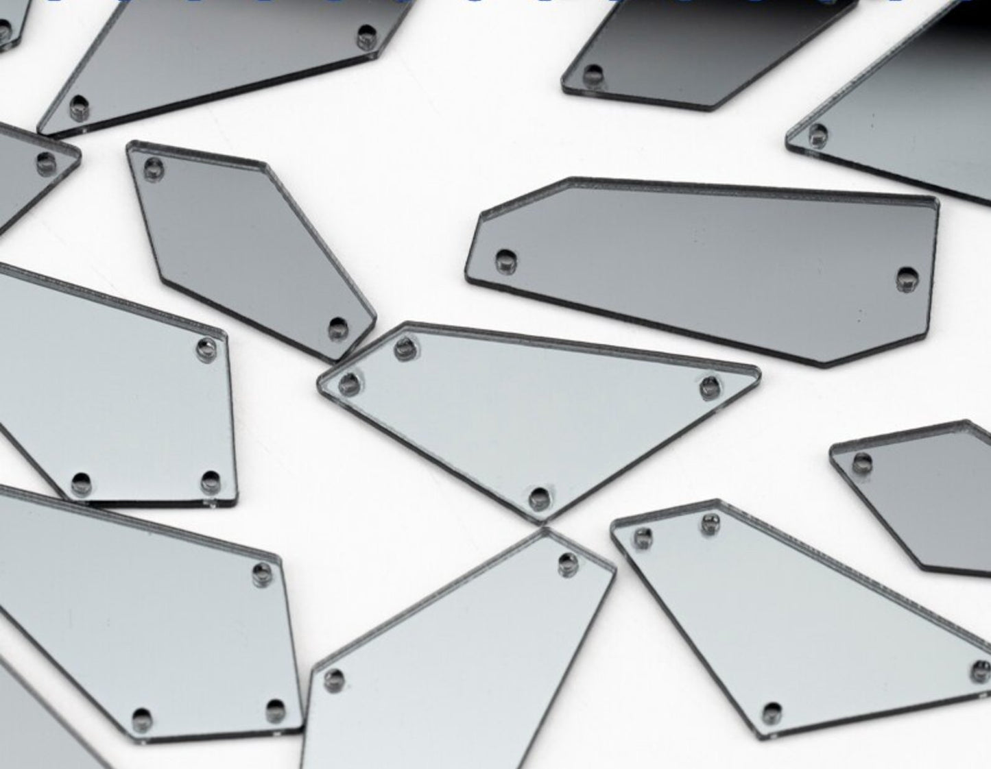 Sew-on Mirror Pieces - Black Diamond Rhinestones & Flatbacks